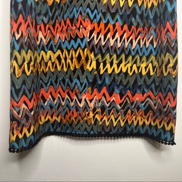 Kensie Sleeveless Zig-Zag Colorful Graffiti Zipperback Dress Size XS - Picture 3 of 8